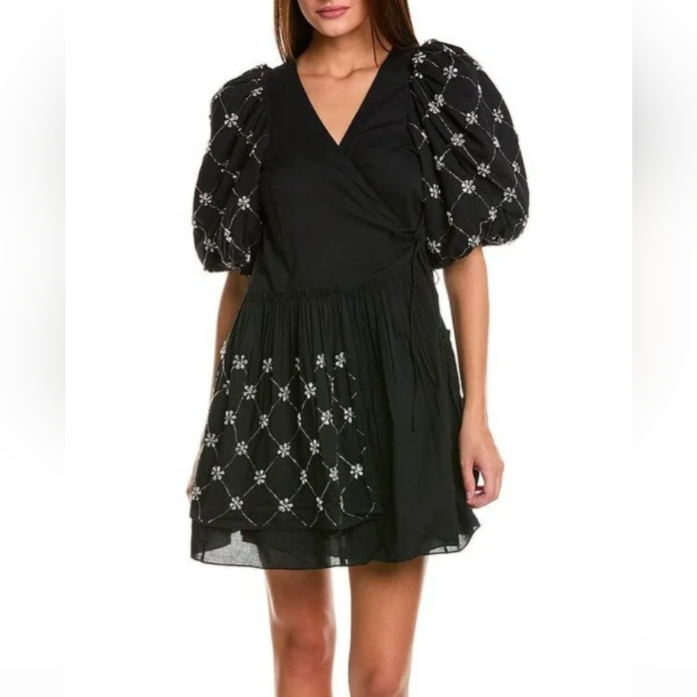 Rhode Elisa Rhinestones Daisy Wrap Dress NWT